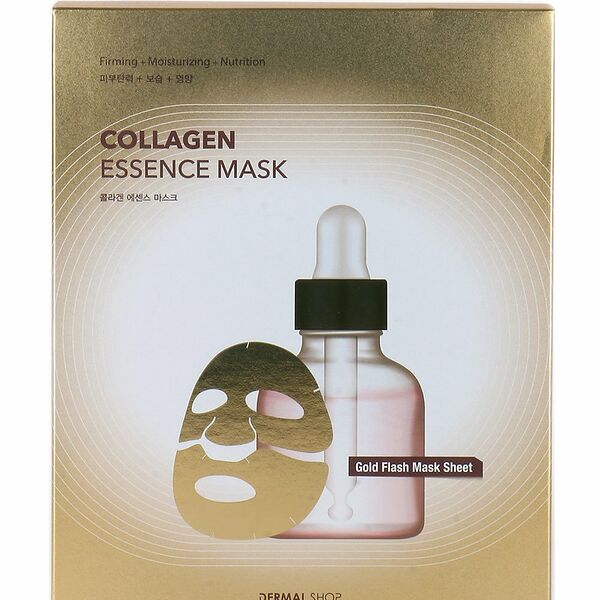 Маска для лица Dermal Shop Collagen Essence Mask фольгированная с аденозином и пептидами