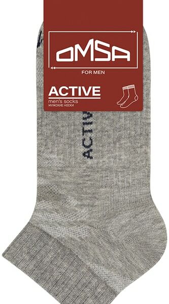 Носки мужские Omsa Active 111 укороченные Grigio Melange Серый Меланж Размер 42-44