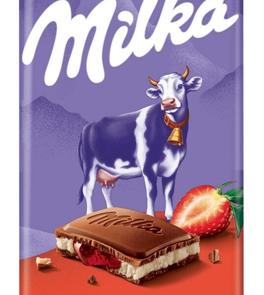Шоколад молочный Milka Клубника со сливками 80г