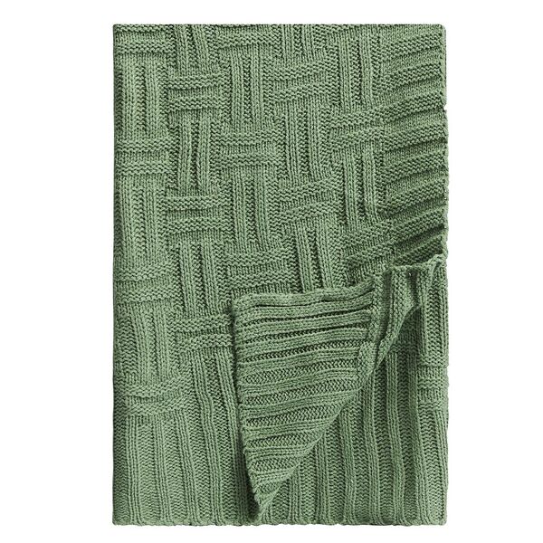 By collection плед вязаный 130х170см, 100% акрил, зеленый
