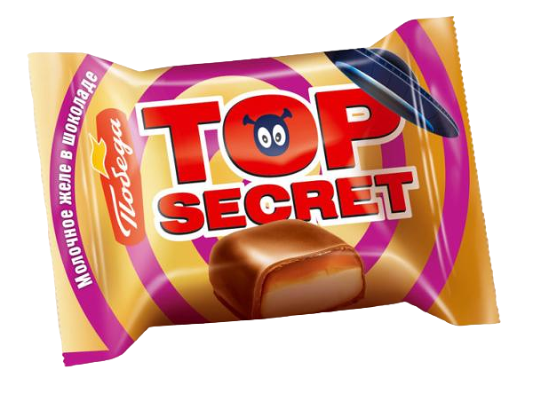 Конфеты желейные Победа вкуса Топ сикрет со вкусом сгущенки в молочном шоколаде