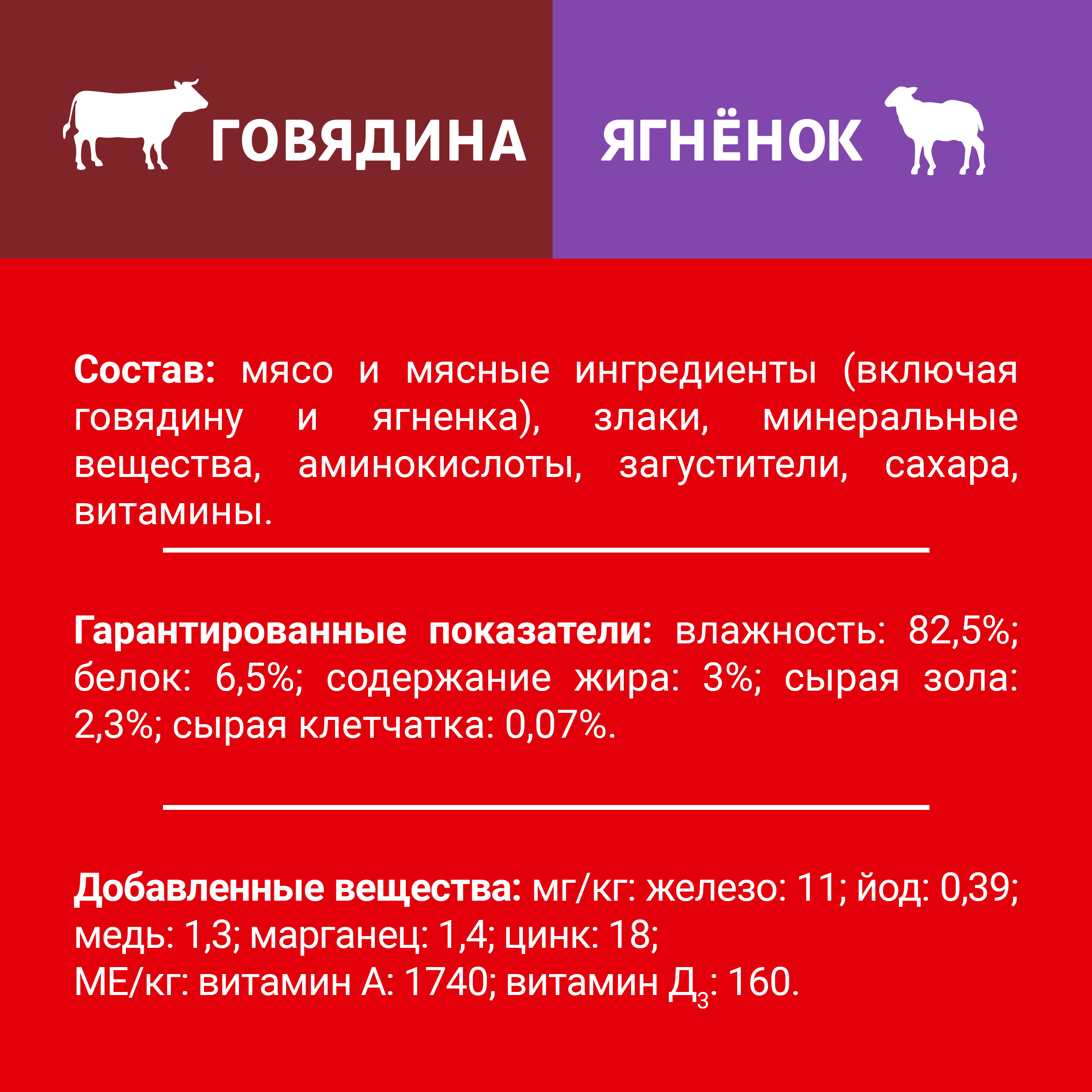 

Влажный корм Дарлинг для взрослых собак, говядина с ягненком в подливе 75 г