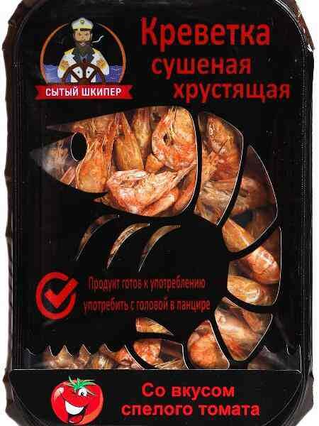 Креветка сушеная хрустящая Сытый шкипер со вкусом спелого томата