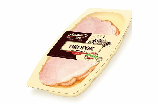 Окорок свиной копчено-вареный Егорьевская КГФ По-Тамбовски, нарезка