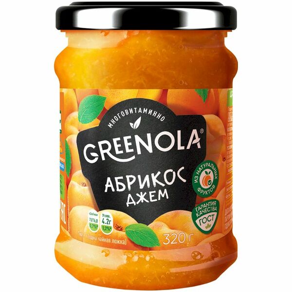 Джем Greenola абрикосовый, 320г