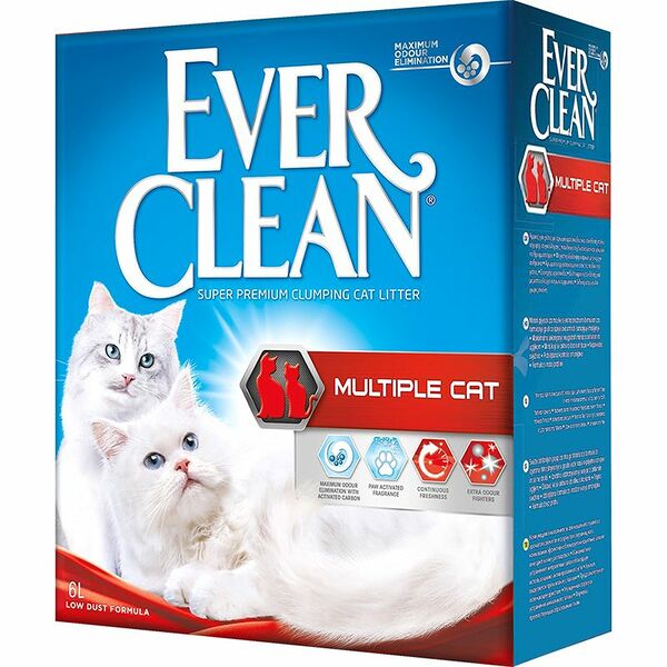 Наполнитель для кошачьего туалета EVER CLEAN Multiple Cat комкующийся для нескольких кошек 6л
