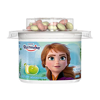 Йогурт Данон Растишка яблоко груша печенье 3% Россия, дизайн упаковки в ассортименте, 118 г