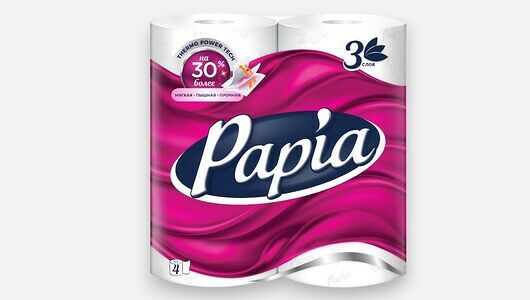 Бумага туалетная Papia Белая 3х сл 4шт, 300г