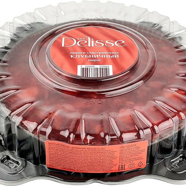 Пирог DELISSE Австрийский клубничный, 630г