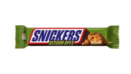 Snickers Лесной орех шоколадный батончик с арахисом, карамелью, фундуком и нугой, 81г
