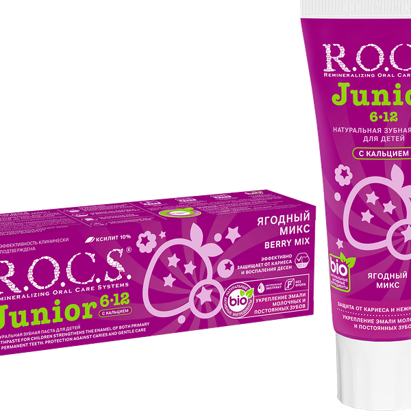 Зубная паста R. o. c. s. Junior 6-12 лет ягодный микс