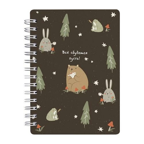 Блокнот Forest клетка 80л спираль 102*142мм в ассортименте