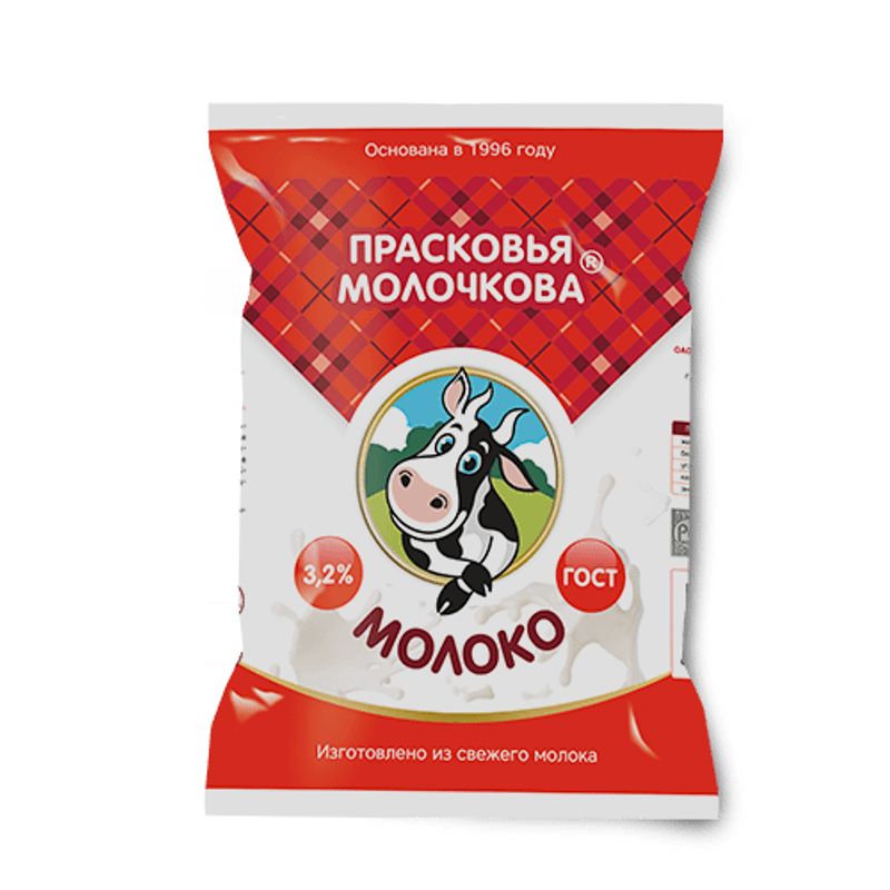 

Молоко пастеризованное Прасковья Молочкова 3.2% 900 г