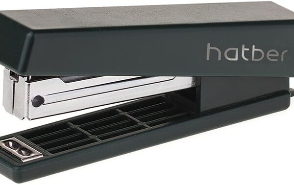 Степлер Hatber 10л 50 скоб захват 48мм с антистеплером черный