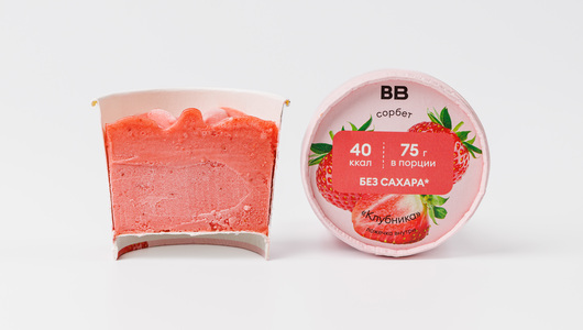 

Сорбет "Клубника" без добавления сахара (Продукт замороженный)