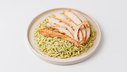 Паста Орзо с запеченной курицей