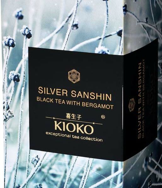 Чай чёрный KIOKO SILVER SANSHIN с ароматом бергамота в конвертах 25х2г Россия