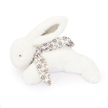 Игрушка мягкая Doudou et Compagnie Кролик лежащий цвет белый 25см