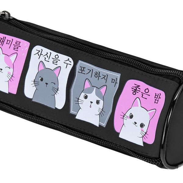 Пенал мягкий BRAUBERG, 3 отделения, нейлон, 21х7х7см, Anime Cats, 271580