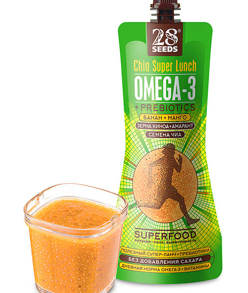 Супер-завтрак Чиа 28 SEEDS ОМЕГА-3 Банан-Манго с киноа и амарантом