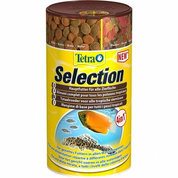 Tetra Selection корм для всех видов рыб (хлопья, чипсы, гранулы)