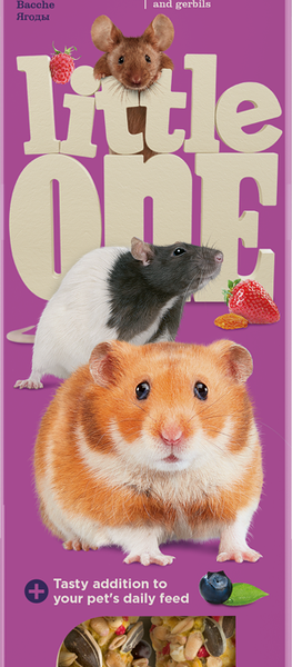 Палочки Little One для хомяков, крыс, мышей и песчанок с ягодами, 2х60 г