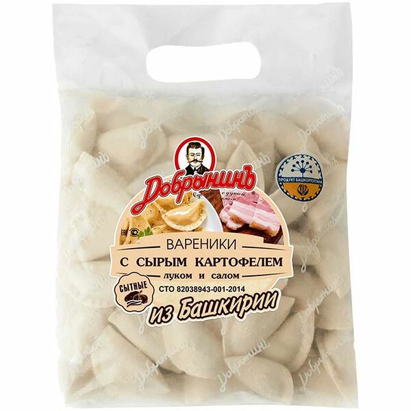 Вареники Добрынинъ с сырым картофелем и луком с салом 800 г