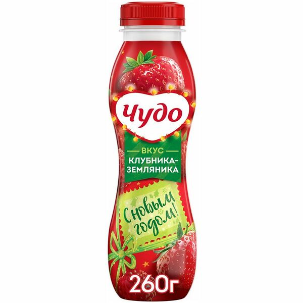 Йогурт фруктовый Чудо клубника-земляника 1.9%, 260г