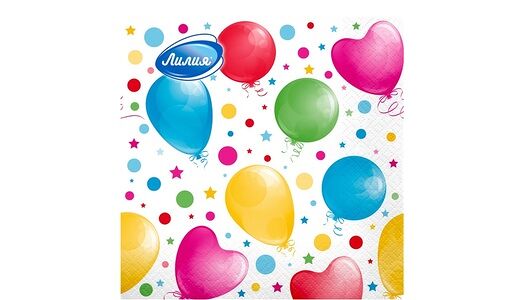 Салфетки Лилия Праздник 2-слойные 33х33 см 20 шт в ассортименте