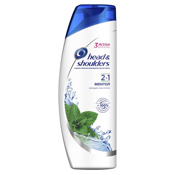 Шампунь Head & Shoulders 2 в 1 с бальзамом-ополаскивателем Ментол против перхоти