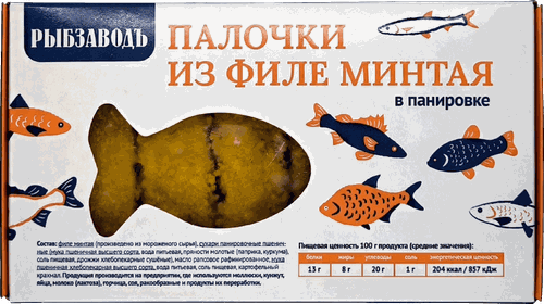 

Палочки рыбные Рыбзавод из филе минтая замороженные 300 г