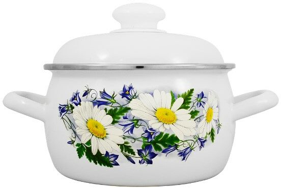 Кастрюля с крышкой ЛЫСЬВЕНСКИЕ ЭМАЛИ, эмалированная сталь 2л 