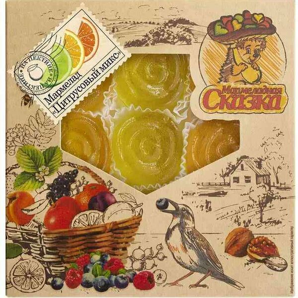 Мармелад желейный формовой Мармеладная сказка ассорти с апельсином-лаймом-грейпфрутом