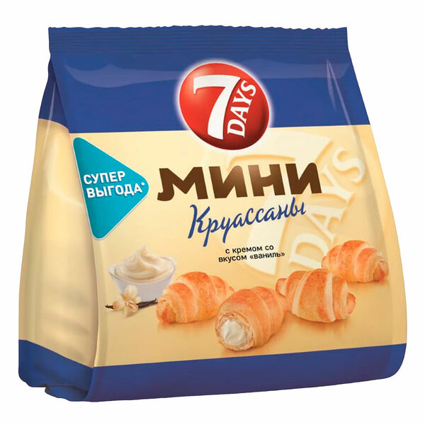 Мини-круассаны 7 Days с кремом Ваниль