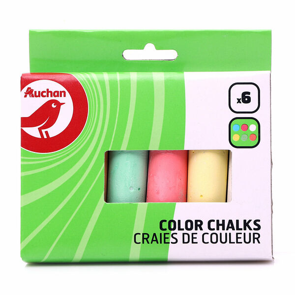 Мелки АШАН Красная птица крупные, 6 цветов