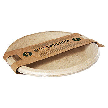 Тарелки Био 23 см из сахарного тростника, Geovita, 6 шт.