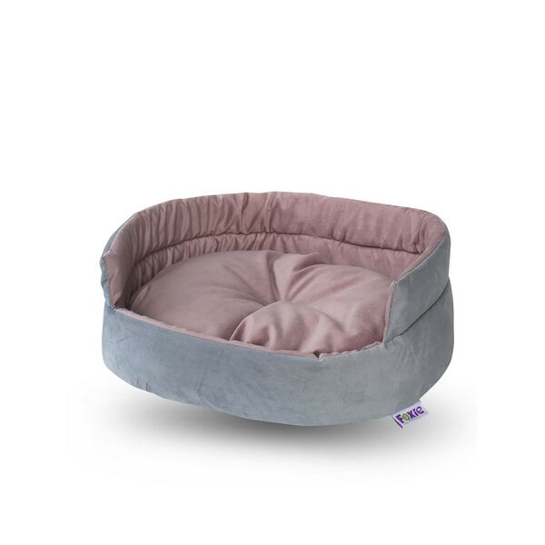 Лежак для животных FOXIE Comfort Shell 50x42x16см пудрово-серый