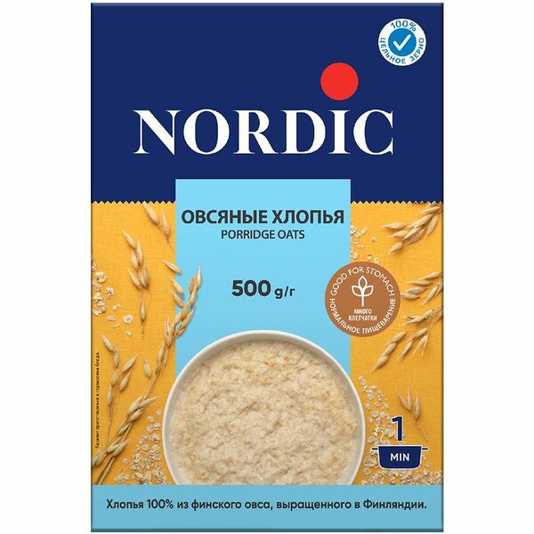 Хлопья овсяные Nordic, 500г