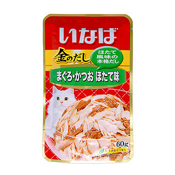 Корм для кошек Inaba Ciao Kinnodashi тунец магуро, тунец кацуо со вкусом морского гребешка 60 г