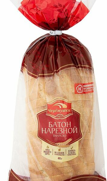 Батон Черемушки нарезка высший сорт, 400г