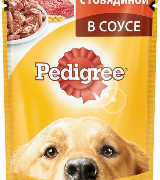 Корм Pedigree с говядиной в соусе для взрослых собак всех пород 85г