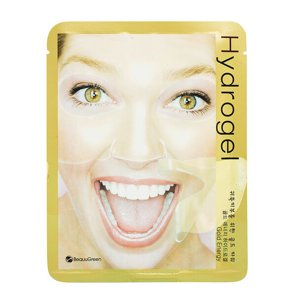 Маска для лица BeauuGreen Gold Energy Hydrogel Mask  с коллоидным золотом альгинатная  Южная Корея