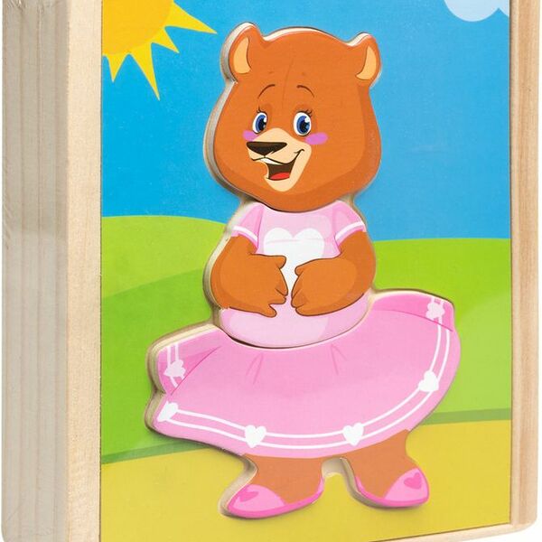 Пазл-вкладыш Медвежонок Катя из дерева