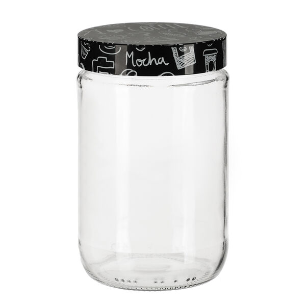 Herevin китчен блэк банка для сыпучих продуктов, стекло, 660мл