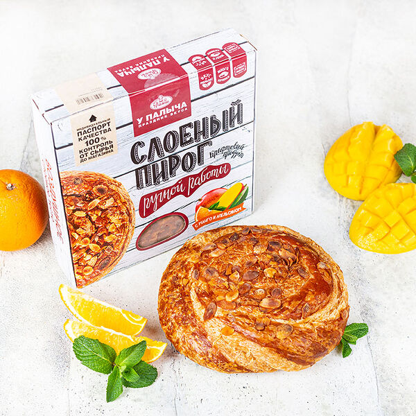 Слоеный пирог с манго и апельсином 450 г
