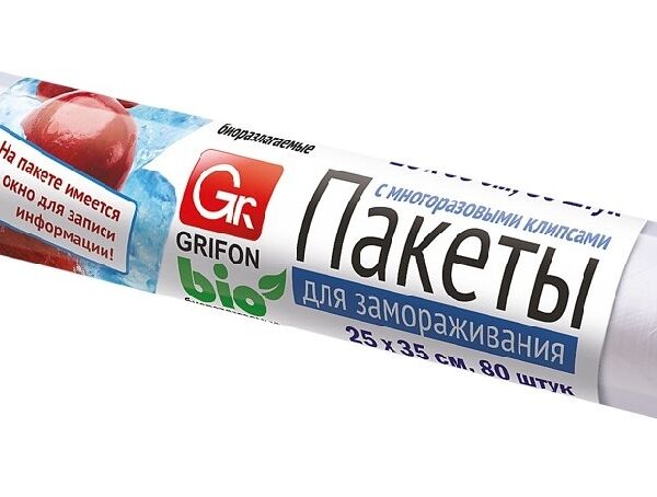 Пакеты Grifon для замораживания, 25х35 см, 80 шт.