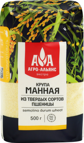 

Крупа манная Агро-Альянс Экстра из твердых сортов пшеницы 500г