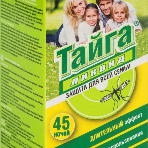 Жидкость от комаров для всей семьи без запаха, 45 ночей ТМ Тайга