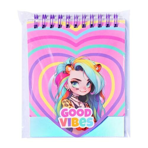 Блокнот А6 Leopard Girl на спирали клетка 154х104мм, 60л