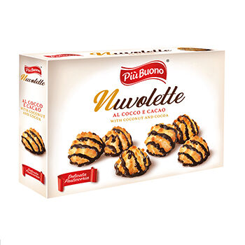 Печенье Piu Buono Nuvolette с кокосом и шоколадом 150 г